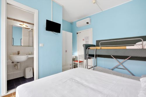 Room With Double Bed And Bunk Bed